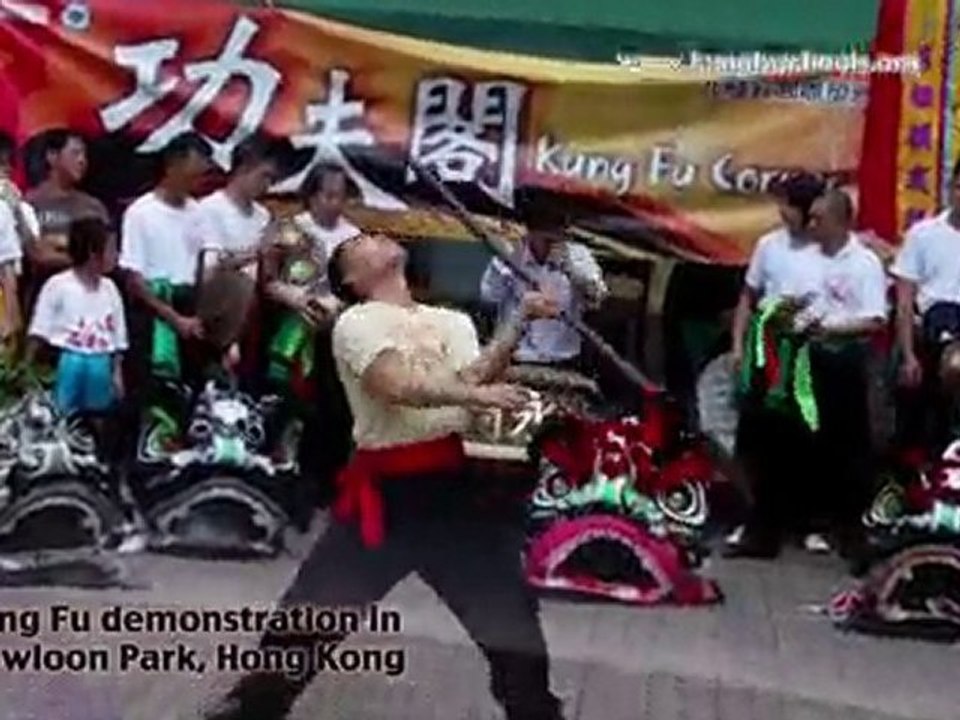 Kung Fu Demonstration in Kowloon Park, Hong Kong