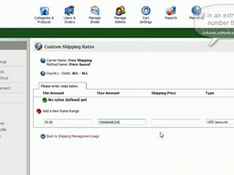 Shopping Cart software :Pinnacle Cart:create custom shipping