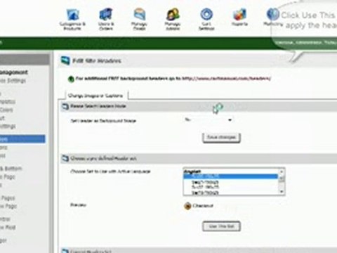 Shopping Cart software :Pinnacle Cart: Editing site headers