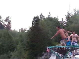 Tofino Redneck Camping Trampoline Bridge Bonfire
