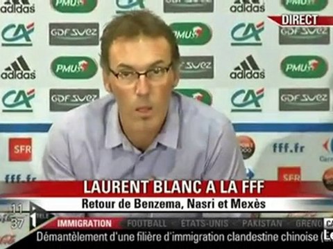 Laurent Blanc - Liste des 22 joueurs Norvege - France - foot