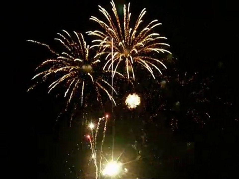 Feu d'artifice Evian,  lac Leman, 14 juillet 2010