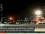 Mineros chilenos habían advertido sobre fallas geológicas