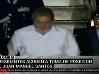 Lula llegó a Brasil para asunción de Santos