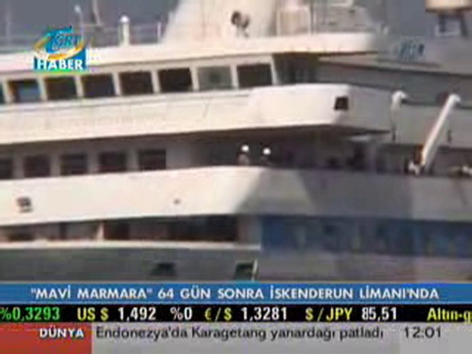 Mavi Marmara Gemisi İskenderun Limanı'nda
