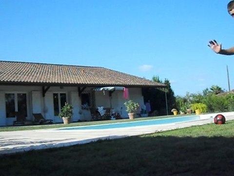 Tir de precision football,barre transversale