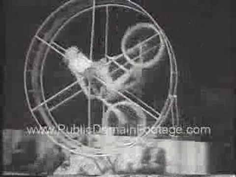 Circus Clown Wheel Stunt Public Domain Archival Footage