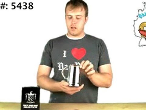 Pewter Tankard with Fish Hook on Front and Fish Handle