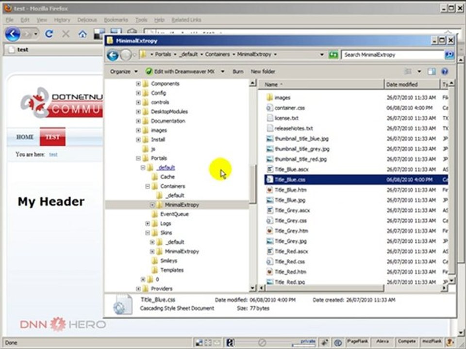 DotNetNuke Tutorial, Understanding CSS hierarchy, part 1/2