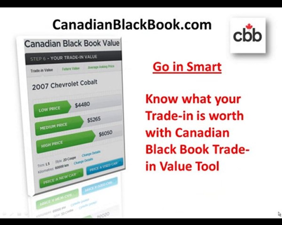Used Cars Trade-in Calculator by Canadian Black Book