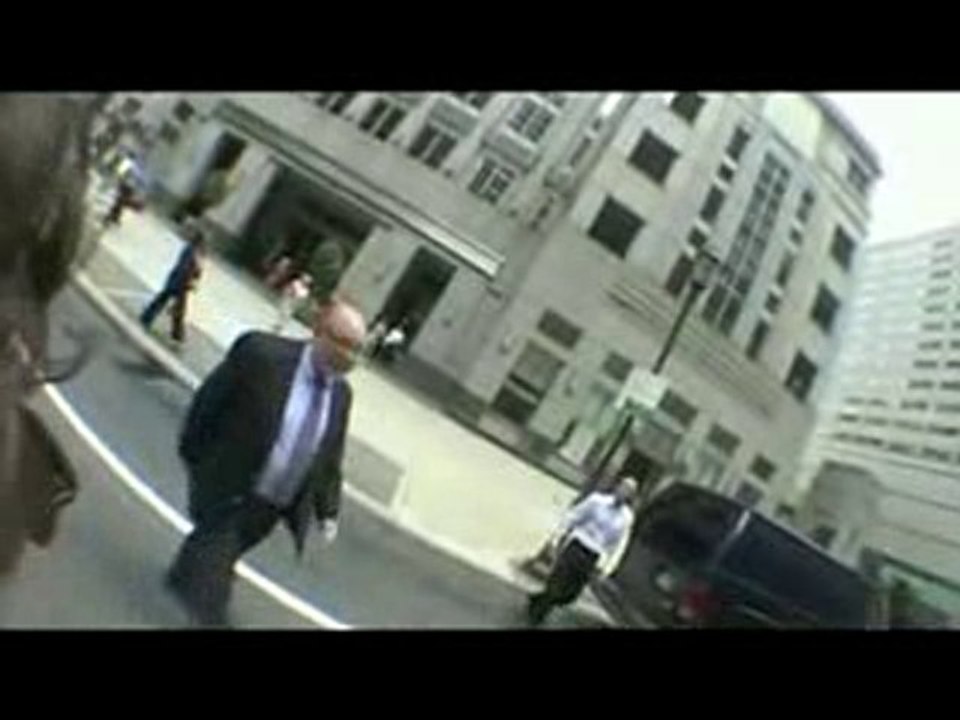 Bike Messenger Slams Into A Man Crossing The Street!