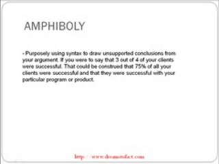 Fallacies to AvoidIn Internet Marketing -amphiboly