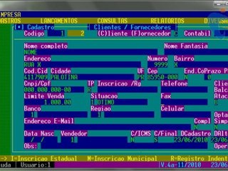 Cadastro de Cliente/Fornecedor