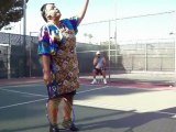 Granny Don't Play #6, Sexy Granny Imitates Serena at Tennis