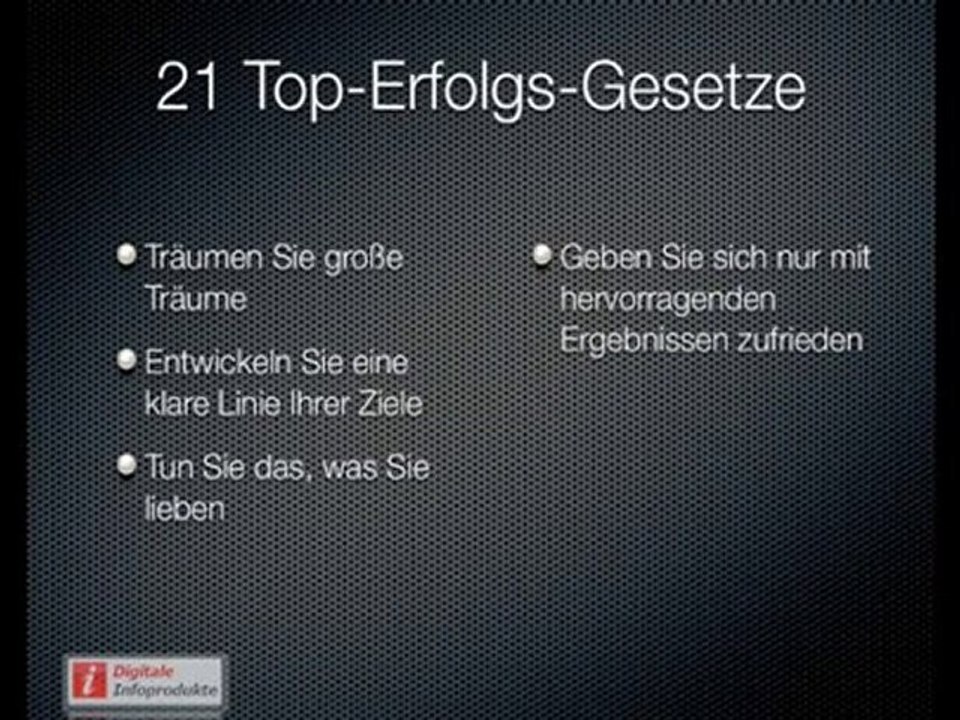 Die 21 Erfolgsgesetze für Webmaster und Infomarketer