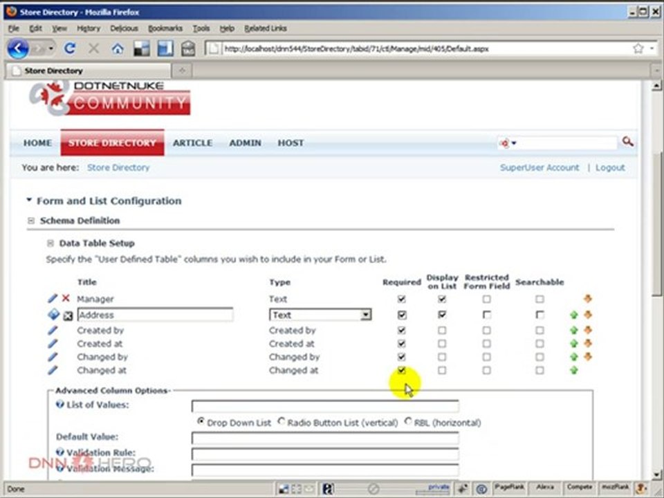 DotNetNuke Tutorial, The basics about Form and List module