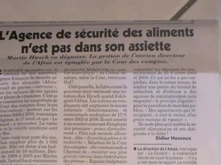 Le Libre Penseur - Gestion de l'Afssa