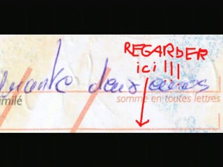 Message subliminal sur les cheques de banques