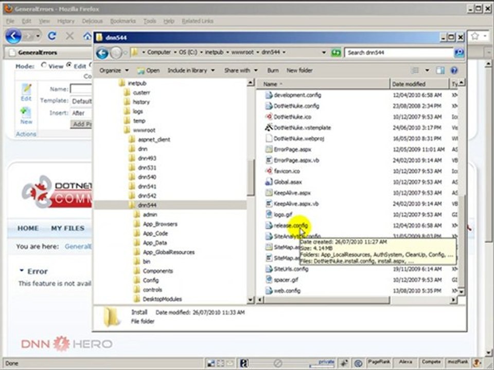 DotNetNuke Tutorial, Creating a custom error handling page