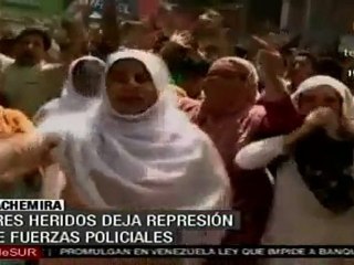 Tes heridos deja represión policial en Cachemira