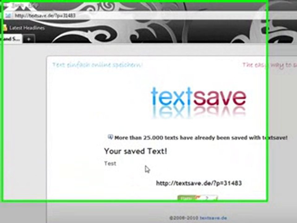 Share Text Online Quickly with textsave.de