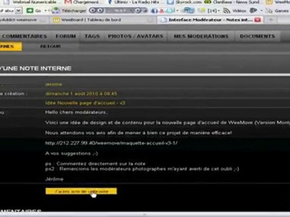 TUTO - Moderation WeeMove (Acces au panel Gestion et Notes)