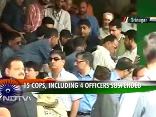 Shoe thrown at Omar Abdullah, 15 policemen suspended