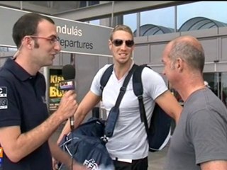 Interview d'Alain Bernard à l'aéroport de Budapest