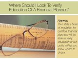 San Diego Financial Planner, Verify Education