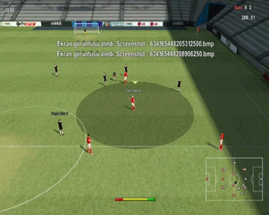 Orta sahadan frkikden atilmiş bir gol