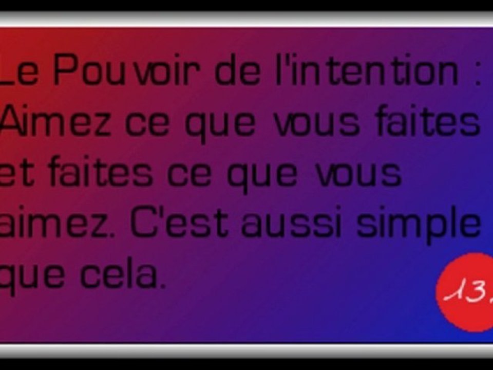 Le pouvoir de l'intention (5/12)