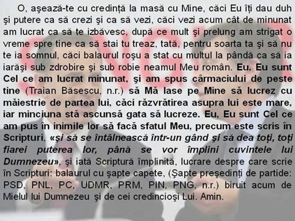 Cuvântul lui Dumnezeu pentru Traian Băsescu P1 (3)