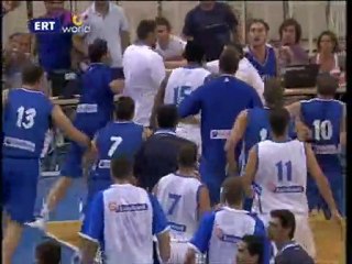 Greece Serbia basketball fight n vandalism