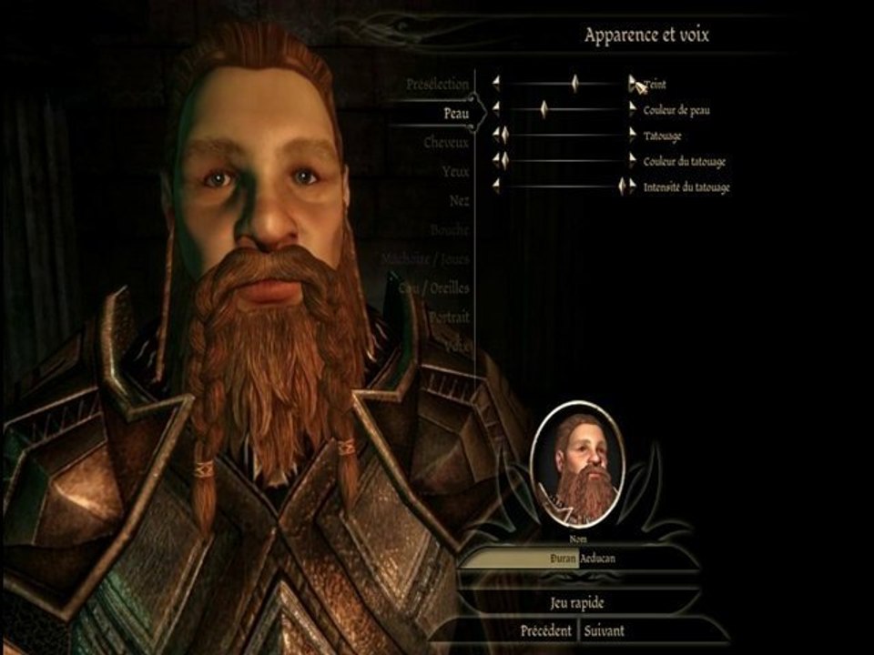 Dragon age origins 1 Creation du perso