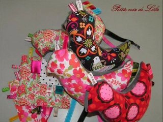 Doudou poule et son chèche étiquettes