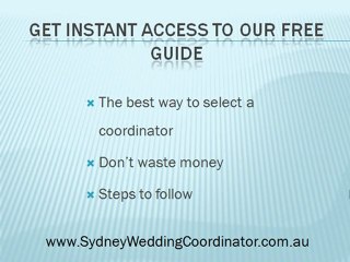 Sydney Wedding Coordinator - How To Find Sydney's Best Wedd
