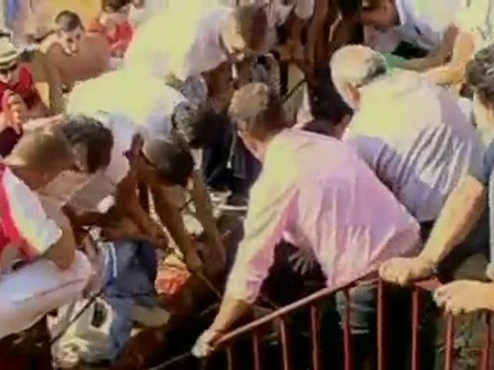 Bull Leaps out of Ring and Charges at Crowd