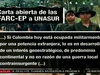 FARC dispuesta a exponer ante Unasur su visión sobre confli