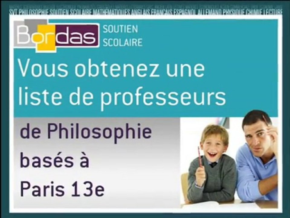 Soutien Scolaire Philosophie - Paris 13e