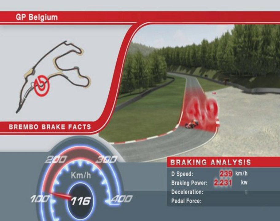 F1 - Największe dohamowanie na torze Spa-Francorchamps 2010