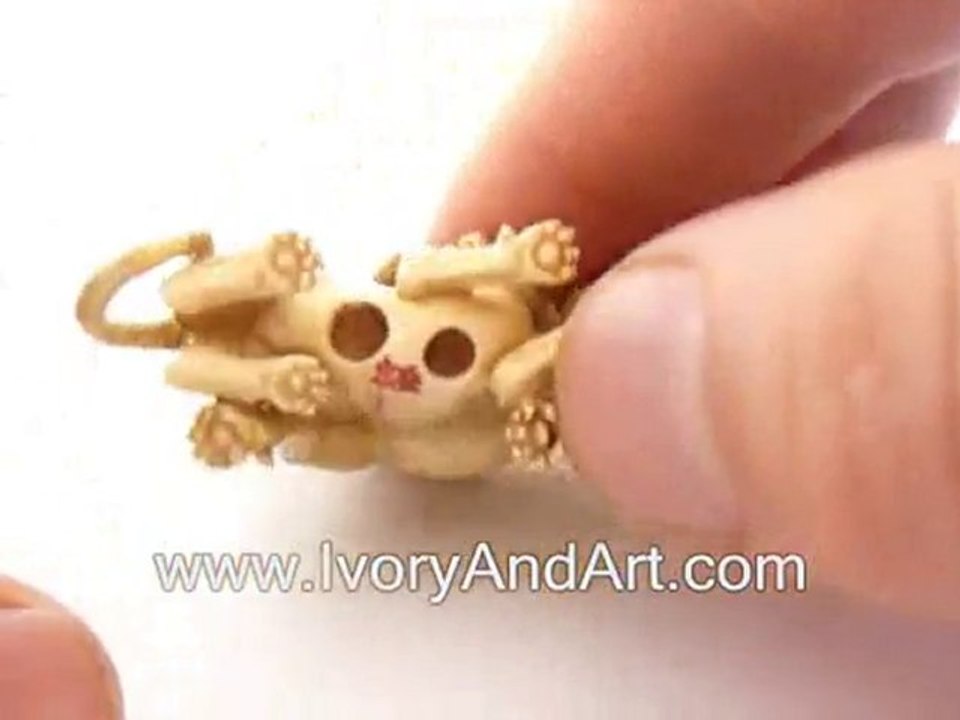 Mammoth ivory netsuke- Two tiger playing