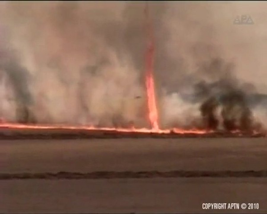 yangından oluşan 'ateş hortumu).