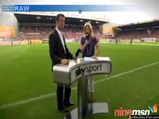 TV reporter Jessica Kastrop hit in head by soccer ball