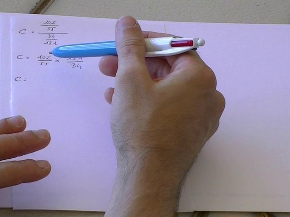 Cours - Quotient/Division de deux fractions