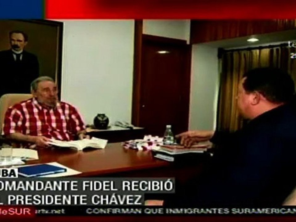 Comandante Fidel recibió al presidente Chávez