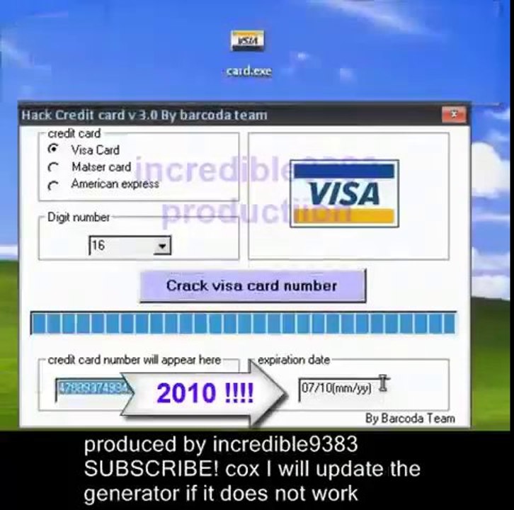 legal CREDIT Card Generator 2010 with CVC, ATM pin ...