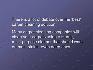 What Carpet Cleaning Solution You Choose
