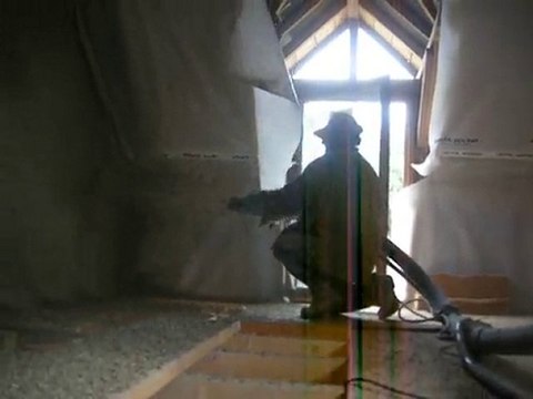 Isolation projection chaux chanvre