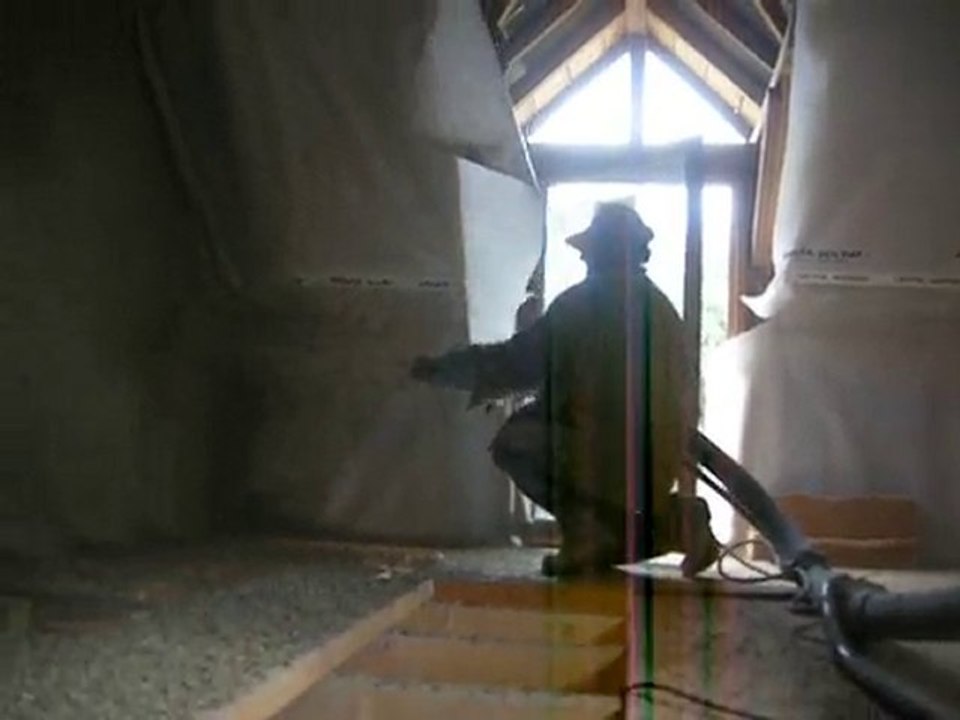 Isolation projection chaux chanvre