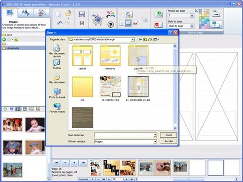 Demonstration d'utilisation de kits de digital scrapbooking